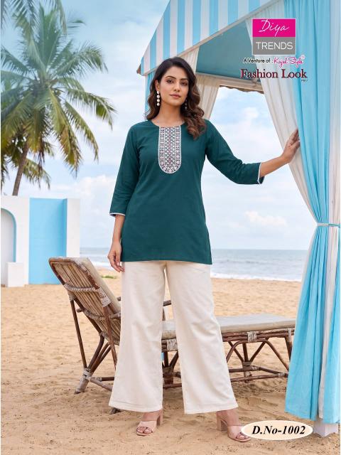 Diya trends fashion look cotton kurtis wholesale online